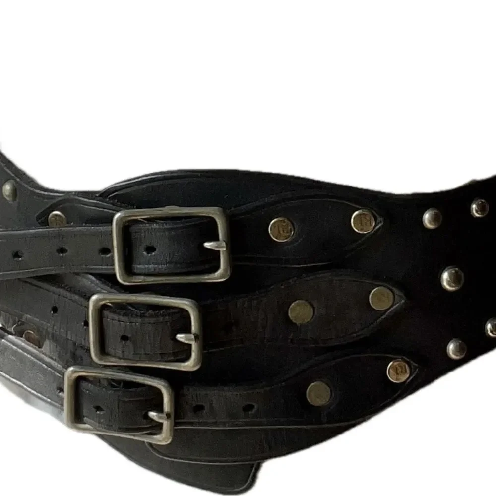 *Ralph Lauren Collection Spring '07 Runway Wide Black Leather Kidney Corset Belt